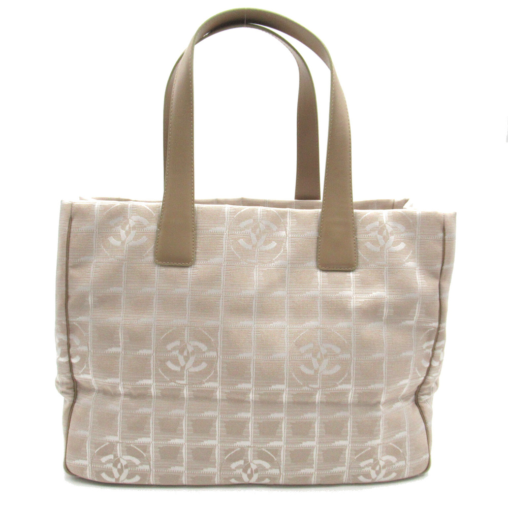 Chanel New Travel Nylon Tote Tote Line MM Bag Beige